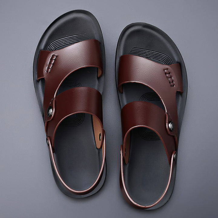 Women's sandals featuring a padded insole, crafted from lightweight vegan leather, designed for everyday comfort and style. 2