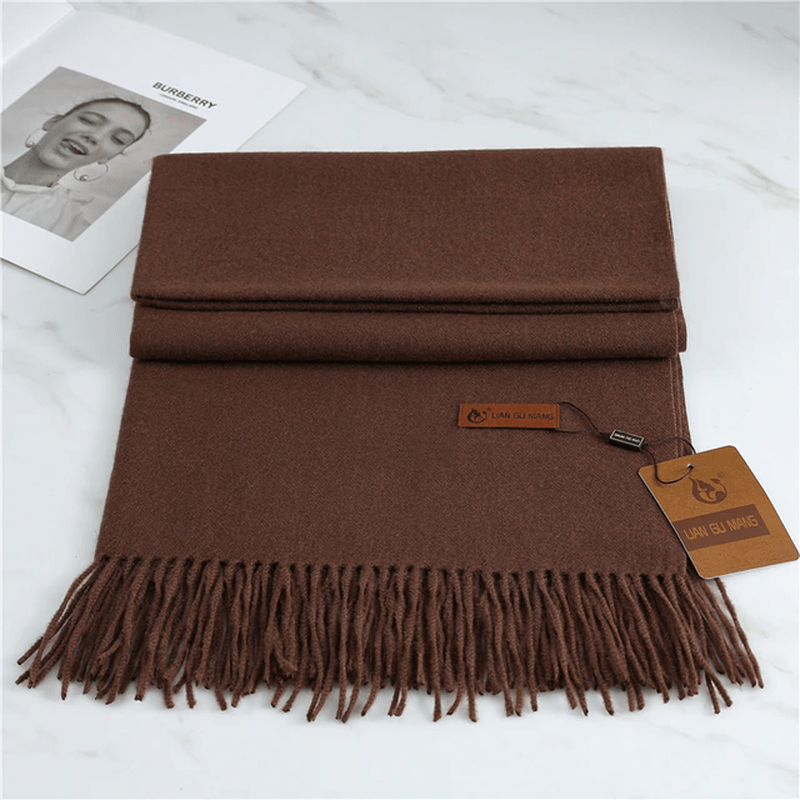 Women's Scarf with Tassels – Warm Cashmere Wrap in 10 Colors – Cozy Winter Accessory 190x68cm 0