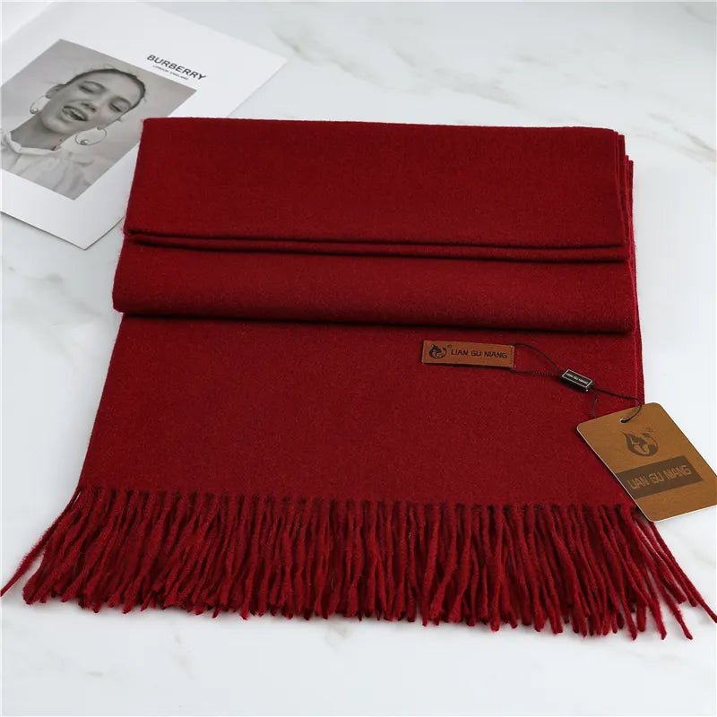Women's Scarf with Tassels – Warm Cashmere Wrap in 10 Colors – Cozy Winter Accessory 190x68cm 1