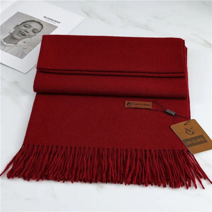 Women's Scarf with Tassels – Warm Cashmere Wrap in 10 Colors – Cozy Winter Accessory 190x68cm 1