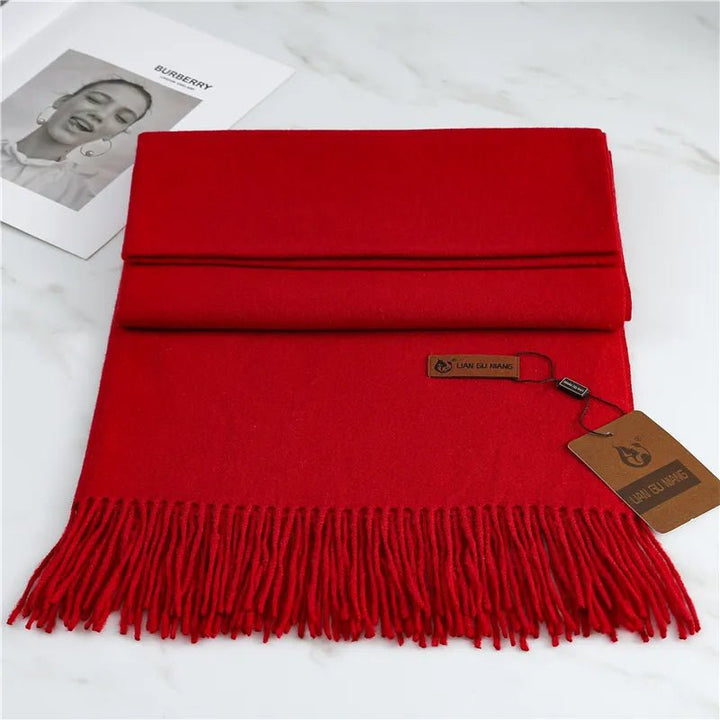 Women's Scarf with Tassels – Warm Cashmere Wrap in 10 Colors – Cozy Winter Accessory 190x68cm 2
