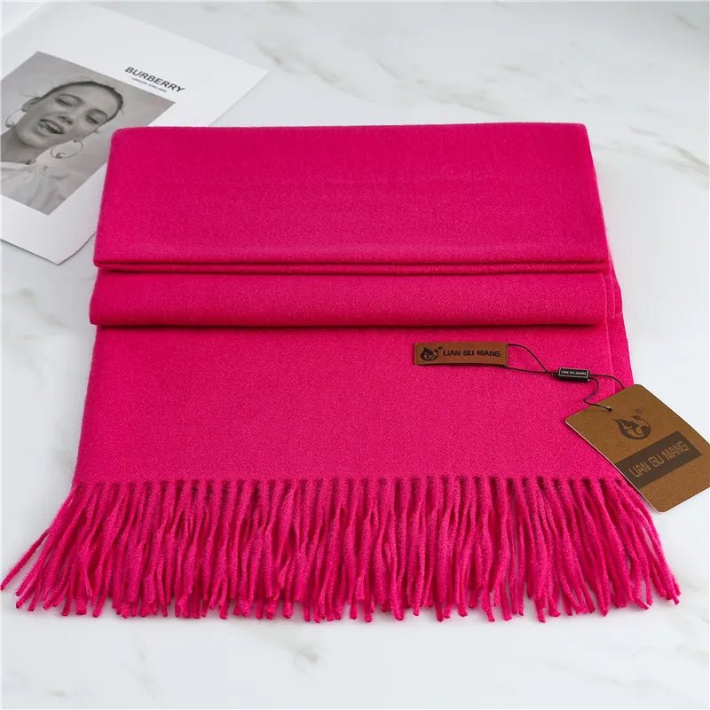 Women's Scarf with Tassels – Warm Cashmere Wrap in 10 Colors – Cozy Winter Accessory 190x68cm 3