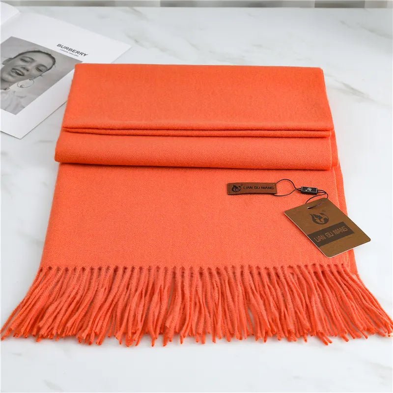 Women's Scarf with Tassels – Warm Cashmere Wrap in 10 Colors – Cozy Winter Accessory 190x68cm 5