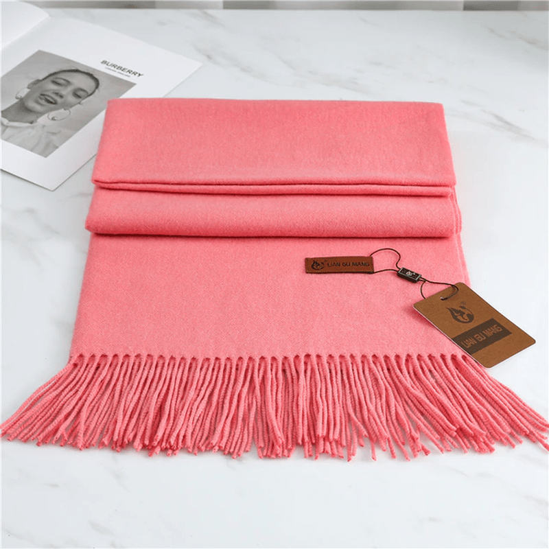 Women's Scarf with Tassels – Warm Cashmere Wrap in 10 Colors – Cozy Winter Accessory 190x68cm 6