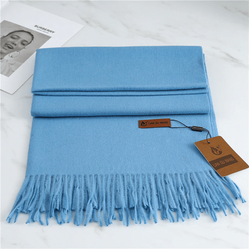 Women's Scarf with Tassels – Warm Cashmere Wrap in 10 Colors – Cozy Winter Accessory 190x68cm 8