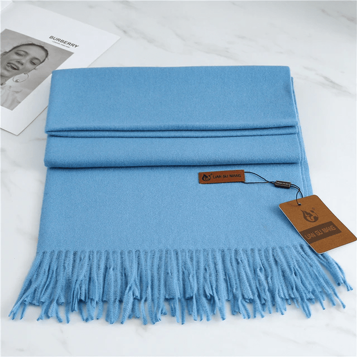 Women's Scarf with Tassels – Warm Cashmere Wrap in 10 Colors – Cozy Winter Accessory 190x68cm 8