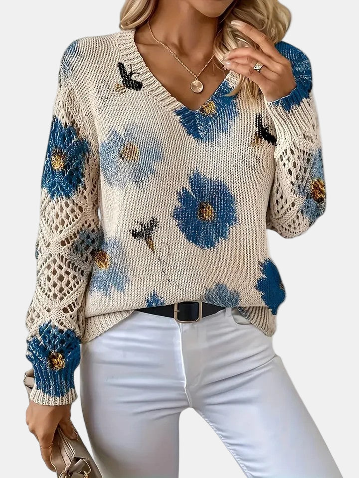 Women's Sweater with Modern Silhouette – Cozy All-Season Layering Essential in Blue 4