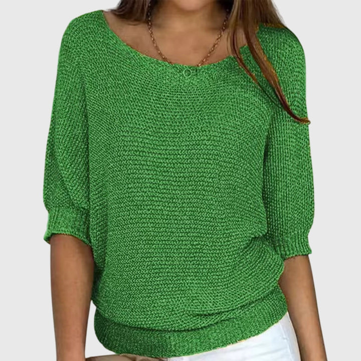 Women's Sweater with Relaxed Fit and Soft Smooth Texture – Chic Versatile Design in Beige 5