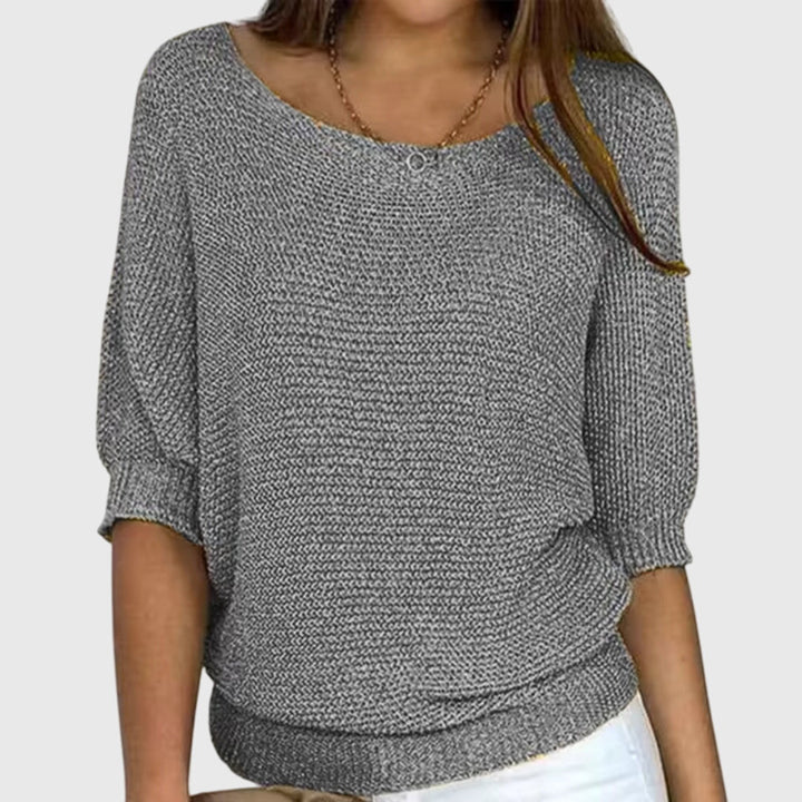 Women's Sweater with Relaxed Fit and Soft Smooth Texture – Chic Versatile Design in Beige 6