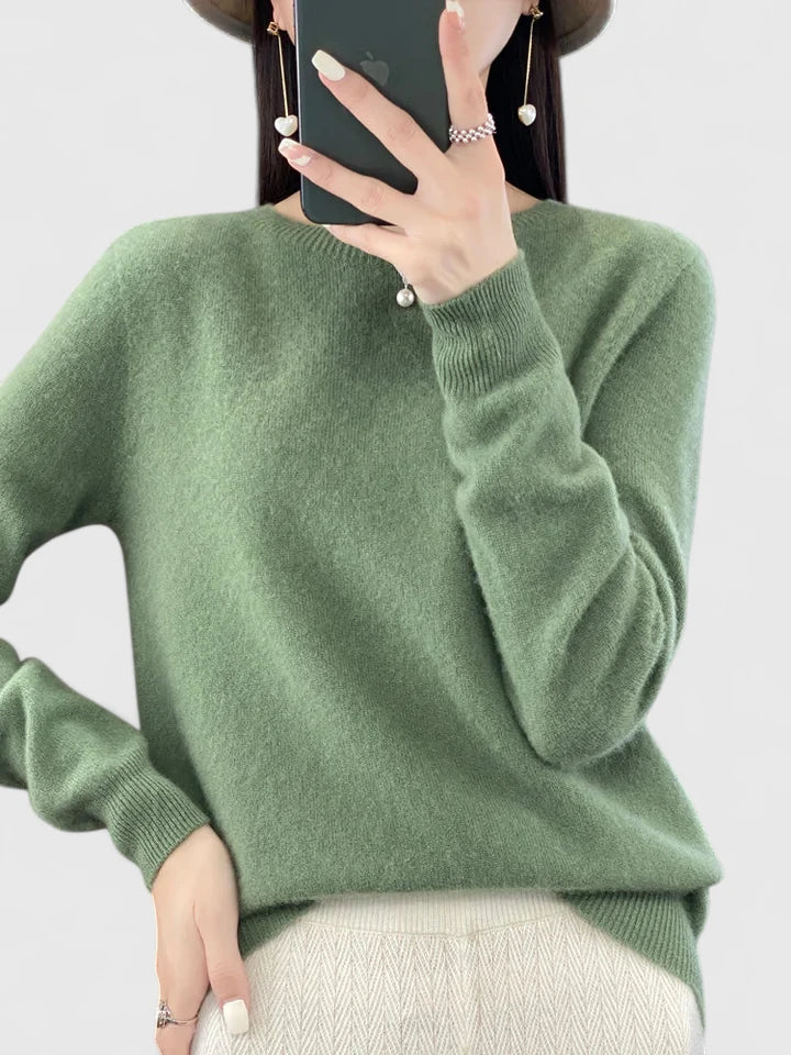 Women's Sweater with Relaxed Fit and Soft Warm Material – Versatile Turquoise Cozy Essential 0