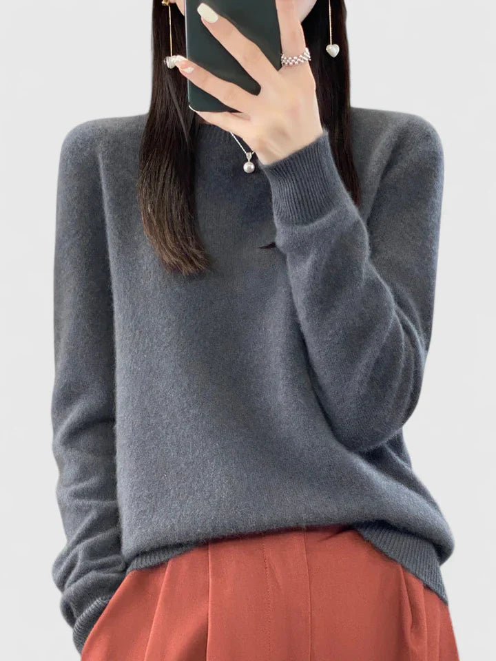 Women's Sweater with Relaxed Fit and Soft Warm Material – Versatile Turquoise Cozy Essential 16