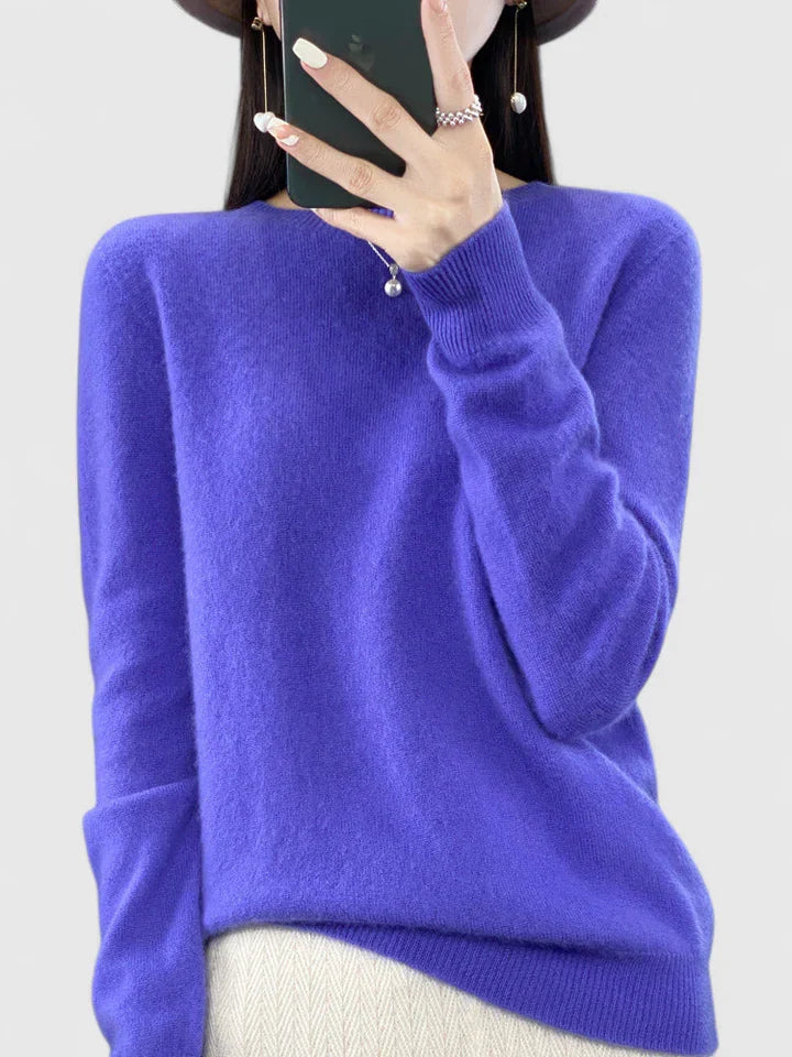 Women's Sweater with Relaxed Fit and Soft Warm Material – Versatile Turquoise Cozy Essential 17