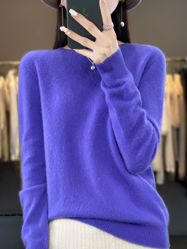 Women's Sweater with Relaxed Fit and Soft Warm Material – Versatile Turquoise Cozy Essential 4
