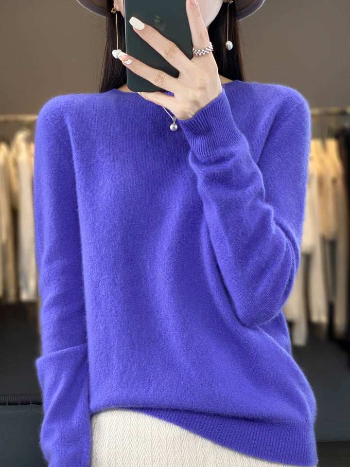 Women's Sweater with Relaxed Fit and Soft Warm Material – Versatile Turquoise Cozy Essential 4