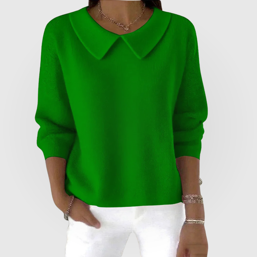 Women's Sweater with Relaxed Fit and Timeless Design – Comfortable Green Everyday Wear 0