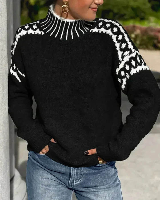 Women's Sweater with Soft Brushed Interior – Double-Knit Waffle Fabric, Relaxed Elegant Fit, Gray 2
