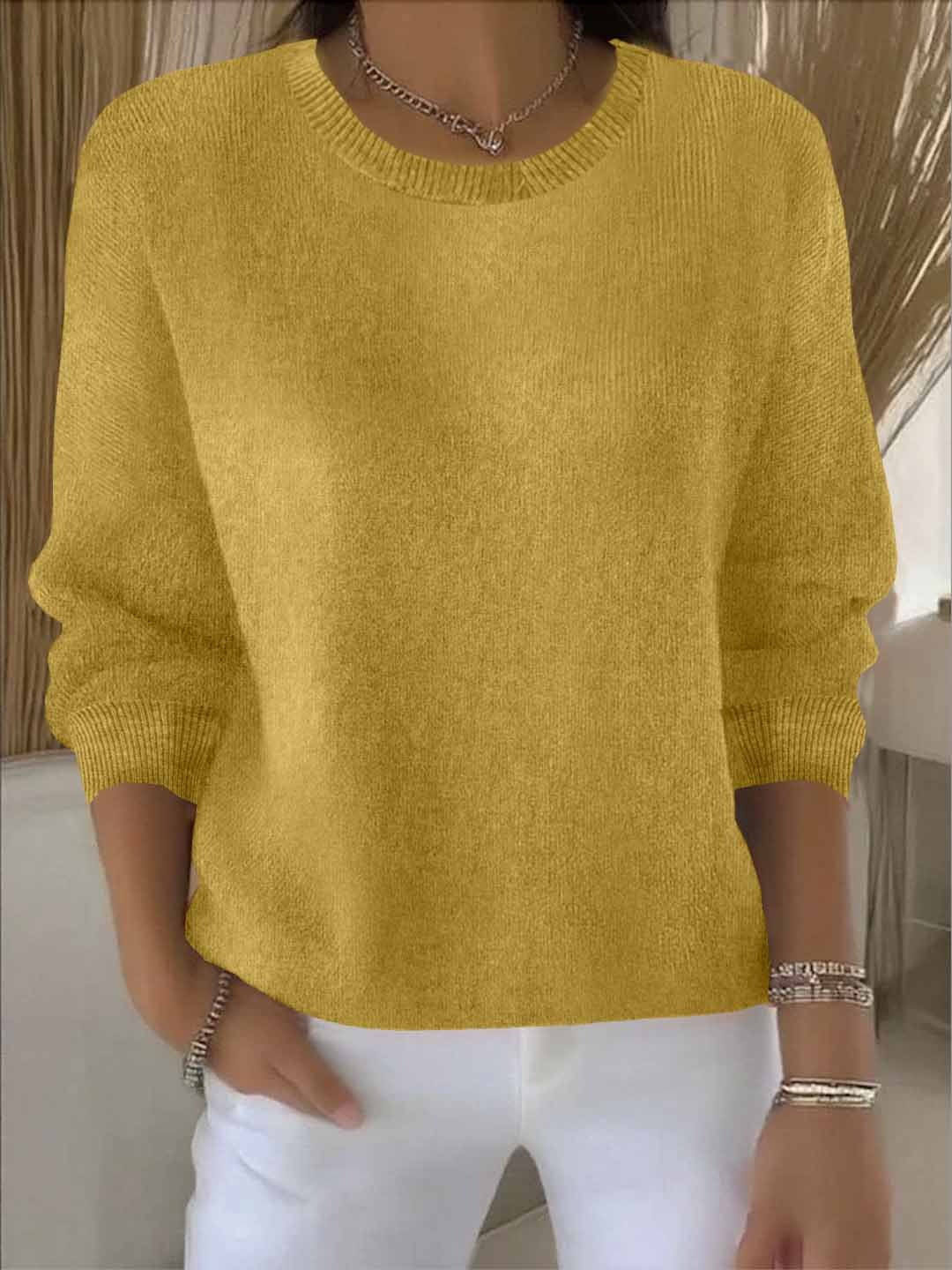 Women's Sweater with Soft Warmth and Elegant Design – Cozy Everyday Style in Yellow 0