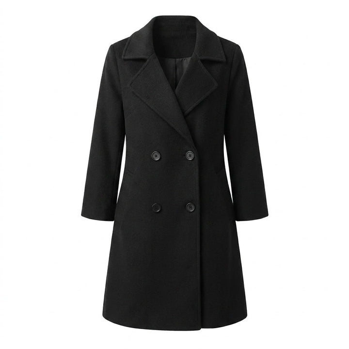 Women's Trench Coat with Double Breasted Closure and Notched Lapel – Mid-Length Winter Coat for Stylish Warmth 5