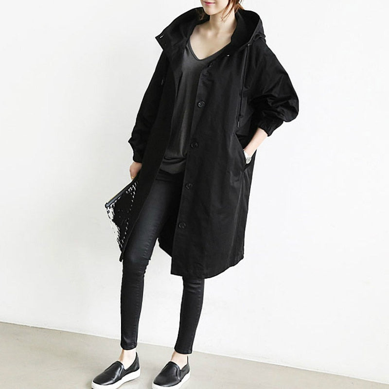 Women's Waterproof Rain Jacket with Adjustable Hood – Lightweight Modern Outdoor Outerwear 1