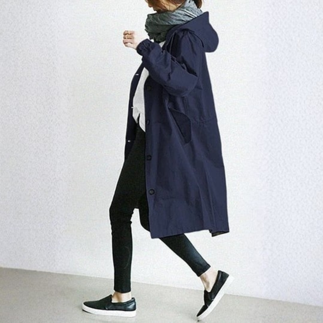 Women's Waterproof Rain Jacket with Adjustable Hood – Lightweight Modern Outdoor Outerwear 3