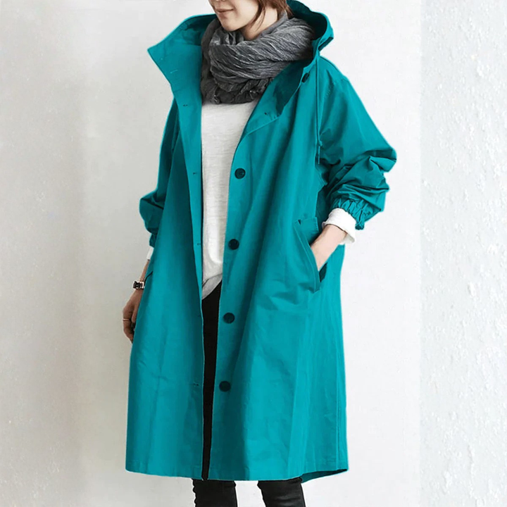 Women's Waterproof Rain Jacket with Adjustable Hood – Lightweight Modern Outdoor Outerwear 4