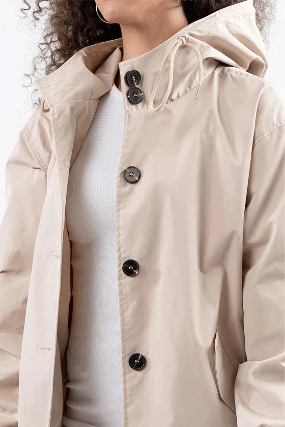 Women's Waterproof Rain Jacket with Adjustable Hood – Lightweight Modern Outdoor Outerwear 7