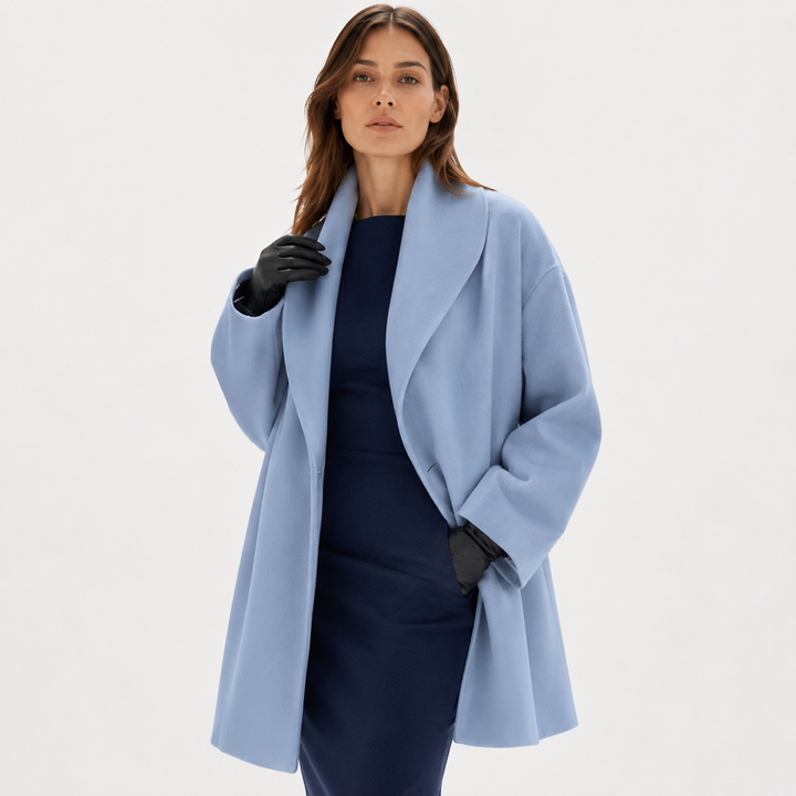 Women's Winter Coat with Relaxed Fit and Elegant Silhouette – Longline Polyester Blend Winter Jacket 1