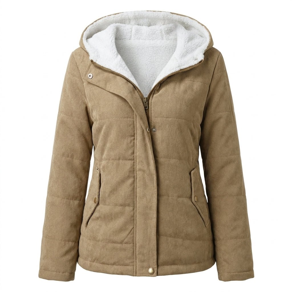 Women's Winter Jacket with Plush Lining and Structured Hood – Zip-Up Design for Cold Weather 3