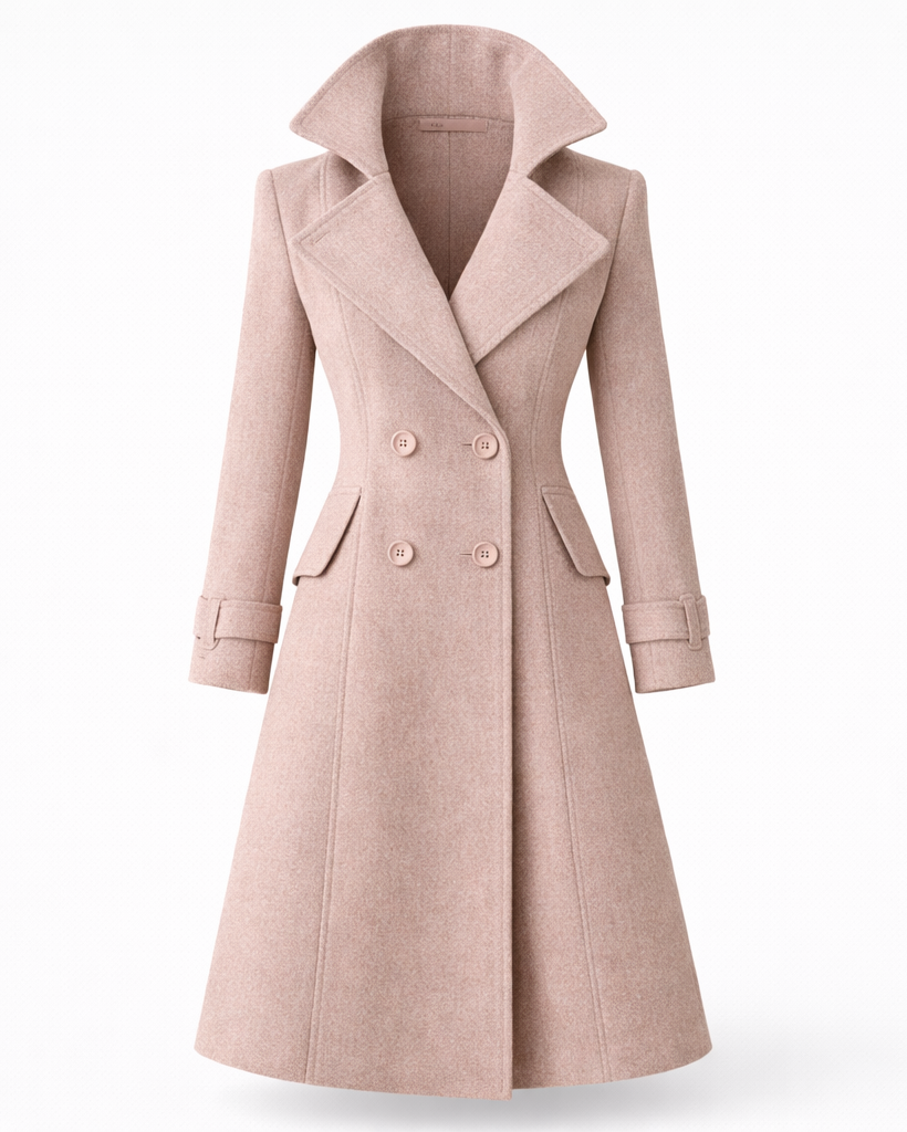 Women's Wool Coat with Classic Folded Collar – Tailored Winter Outerwear for Versatile Styling 10
