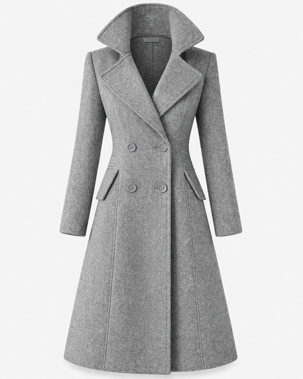 Women's Wool Coat with Classic Folded Collar – Tailored Winter Outerwear for Versatile Styling 7