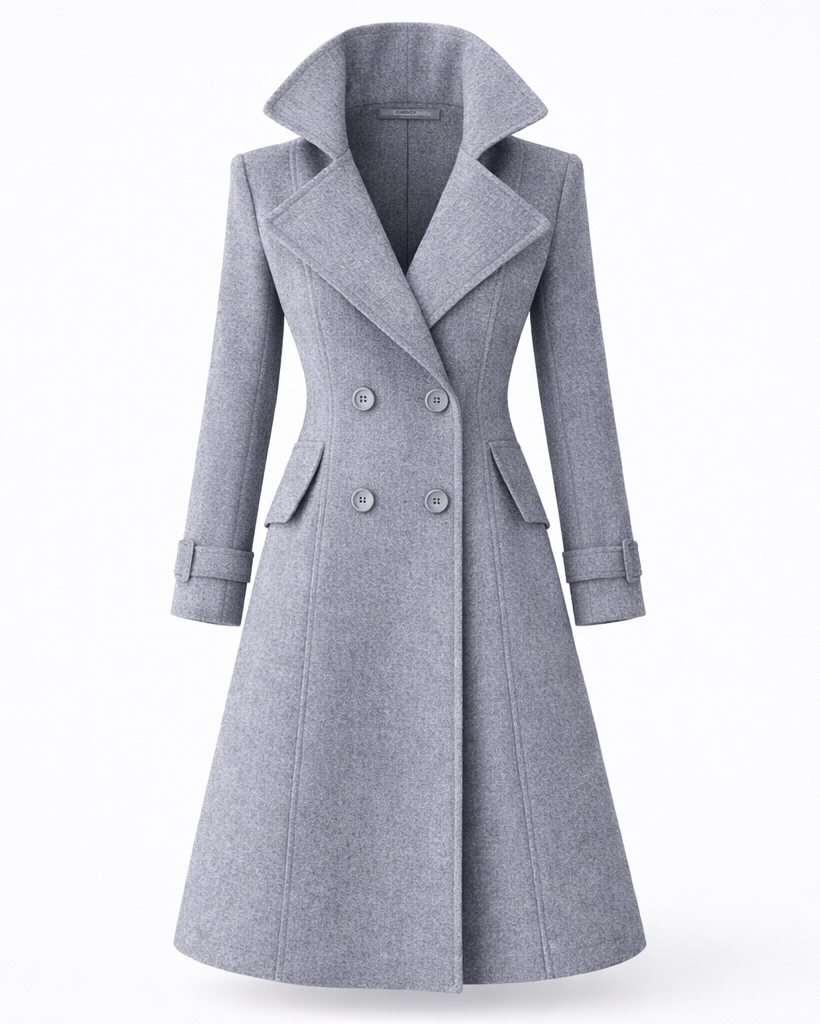 Women's Wool Coat with Classic Folded Collar – Tailored Winter Outerwear for Versatile Styling 9