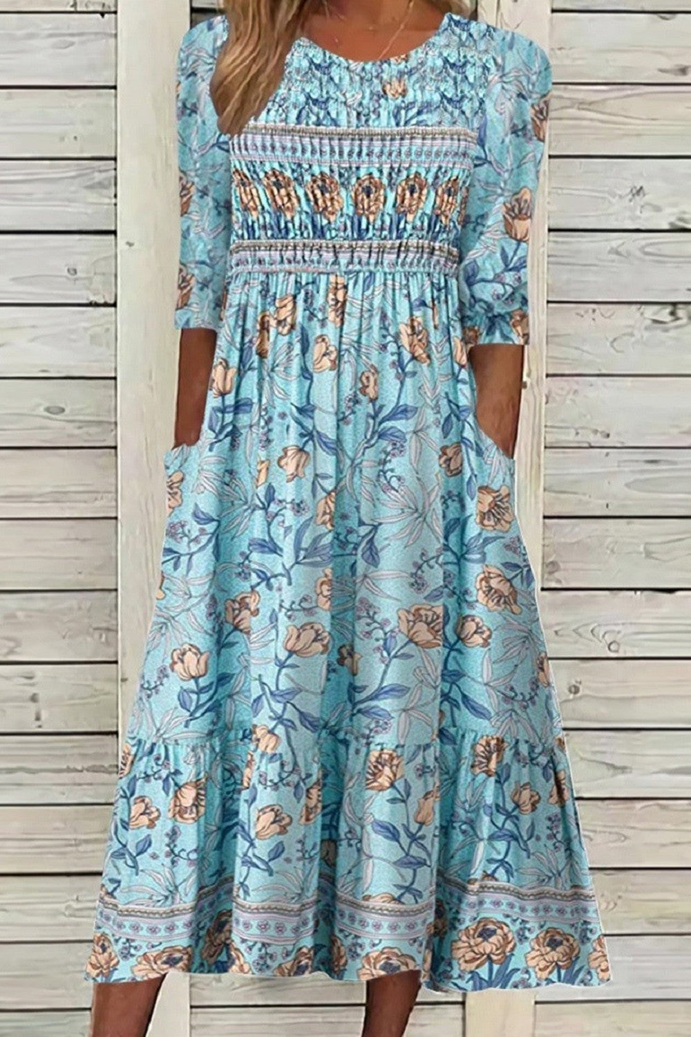 Womens Dress with Breezy Silhouette and Round Neckline – Casual Summer Dress in Airy Polyester Blend 0